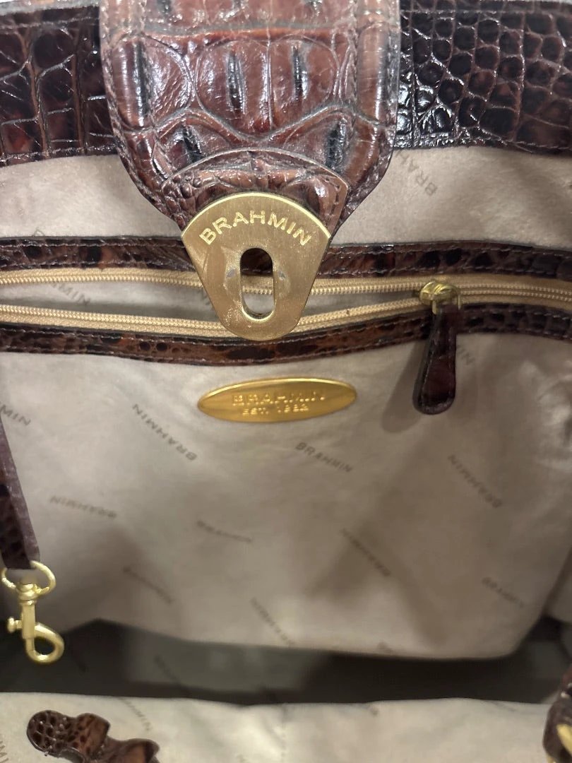 Brahmin Bag - Handbag – Brahmin Handbag, Grey/brown, One Size, Used - Excellent