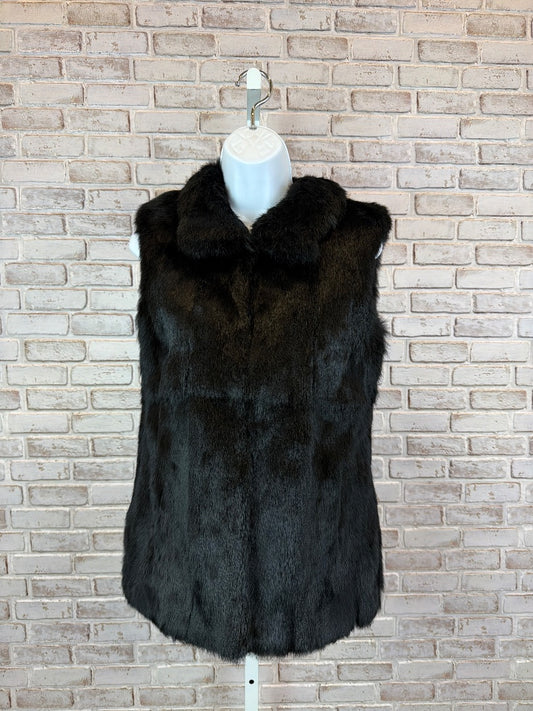 Michael Kors Rabbit Fur Vest, Black, Small, Used - Good