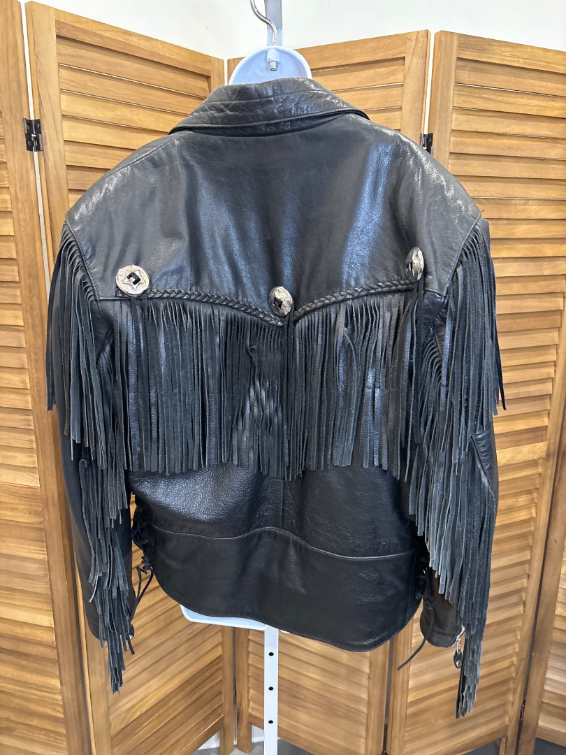 Leather Gallery Jacket, Black, Large