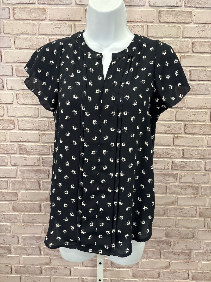 Ann Taylor Shirt, Dark navy/white, XS, Used - Good
