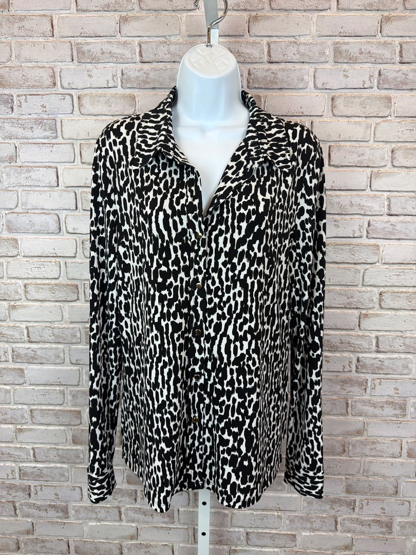 Calvin Klein Shirt, black/white, Medium, Used - Good