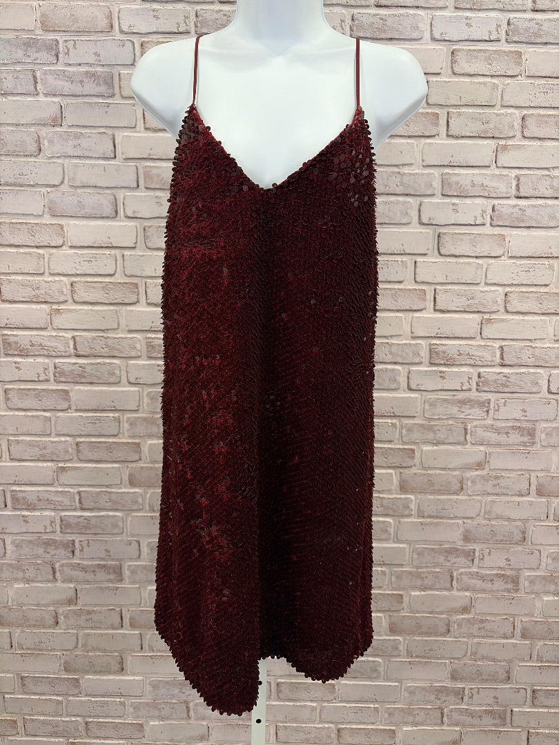 Kendall & Kylie Dress, Maroon sequin, Small, Used - Good