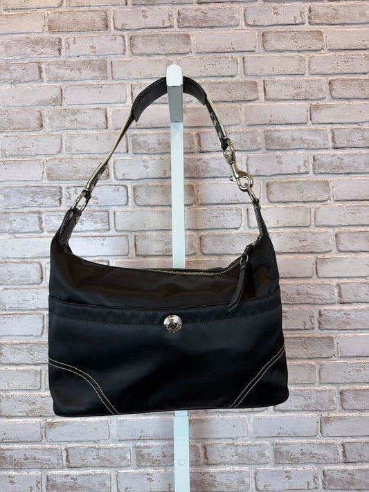 Coach Hampton Satin Shoulder Bag - Black, Size One Size - Good Condition