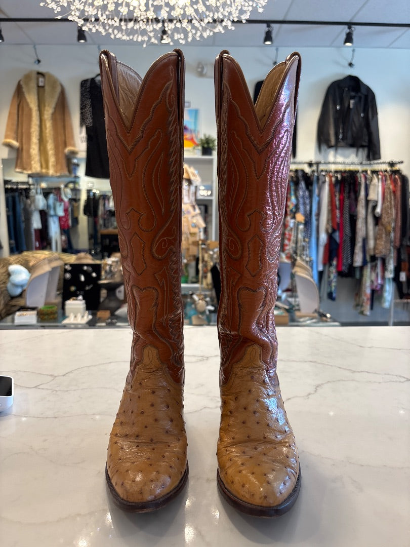 Cats paw Cowgirl boots, Tan, 5
