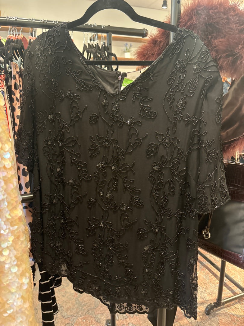 Roamans Tops, Black, XXL