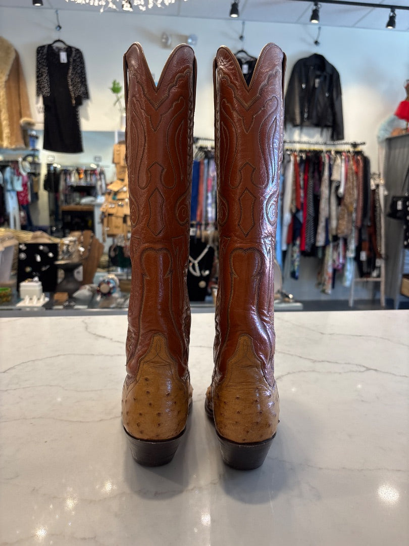 Cats paw Cowgirl boots, Tan, 5