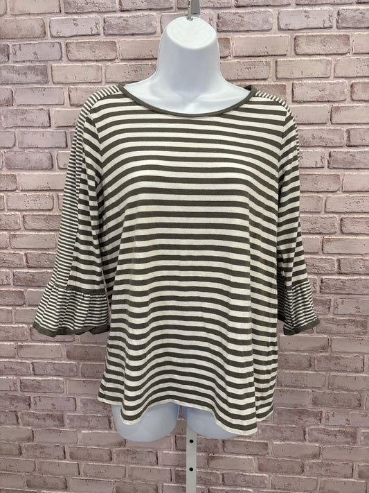 J.jill Shirt, Green/white stripes, Small, Used - Good