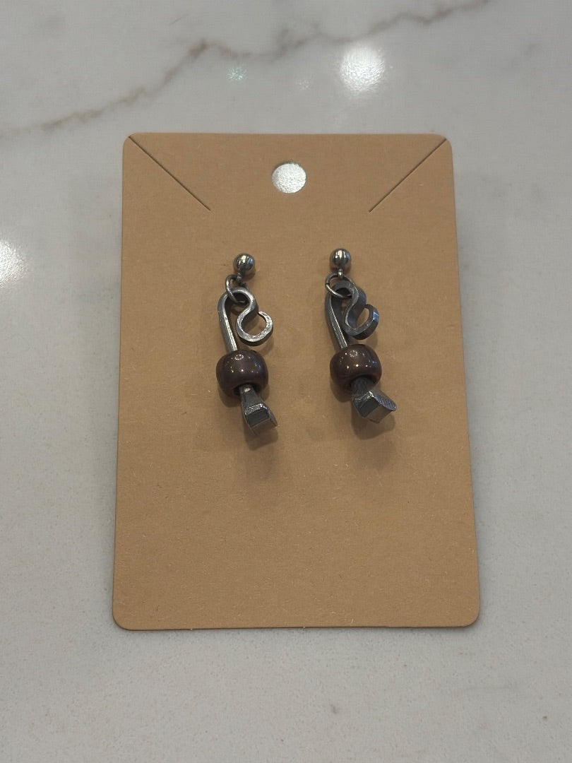 Various Earrings, Bronze, One Size, Used - Good