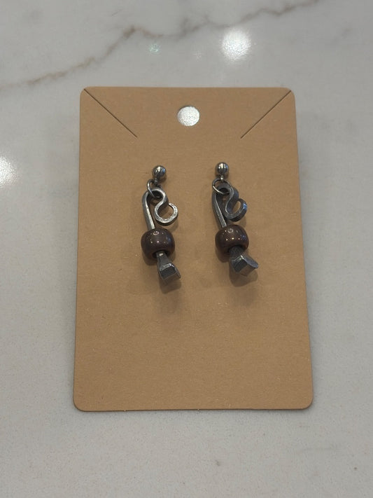 Various Earrings, Bronze, One Size, Used - Good