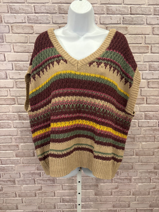 Grace & Lace Sweater vest, Multi stripes, XL, New With Tags
