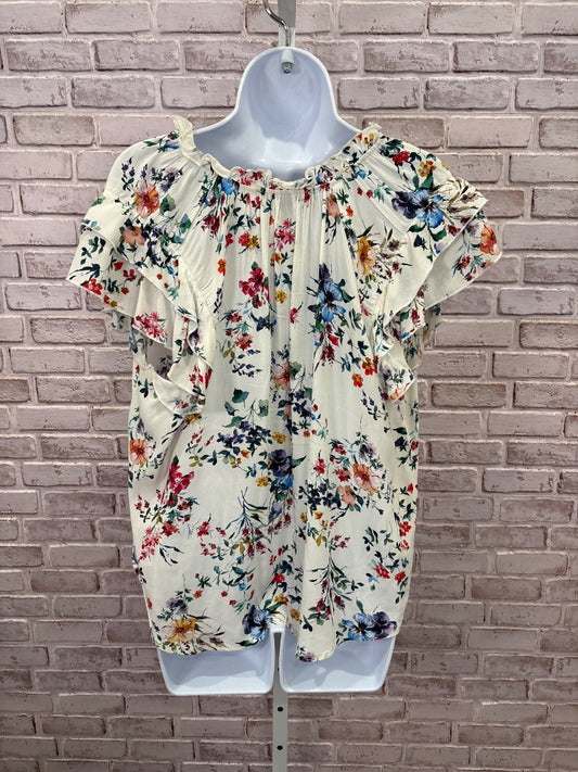 Karen Kane Shirt, White multi, Small, Used - Good