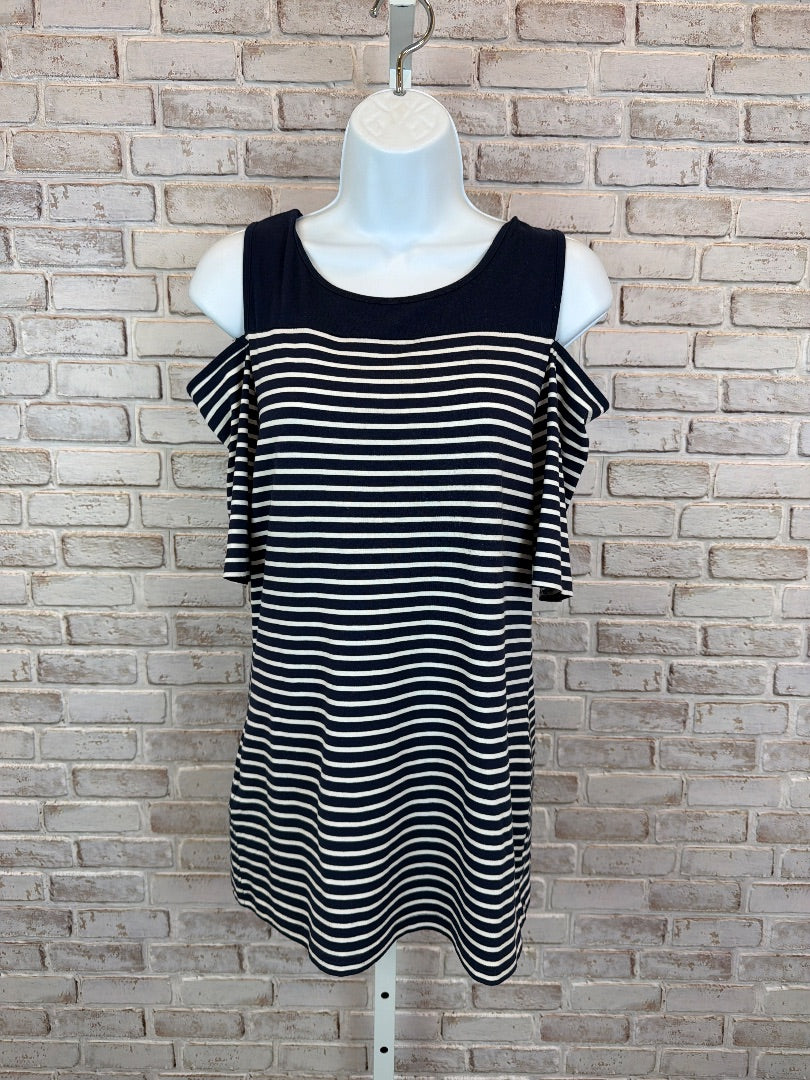 Long Tall Sally Shirt, Navy stripes, Medium, Used - Good