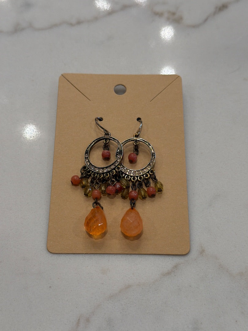 Various Earrings, Bronze/orange, One Size, Used - Good