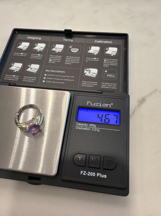 Various Sterling Ring, Silver/purple, 5.5, Used - Good