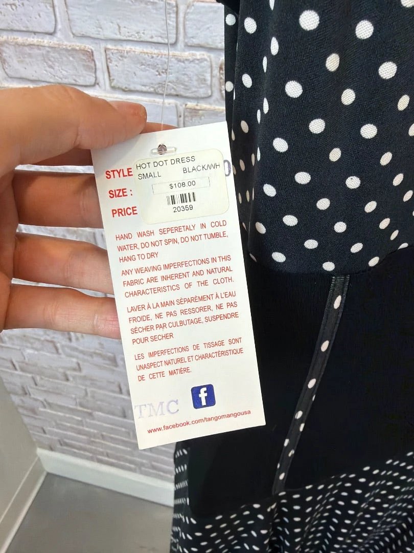 Tango Mango Dress – Tango Mango Polka Dot Dress, Black/white, Small, New With Tags