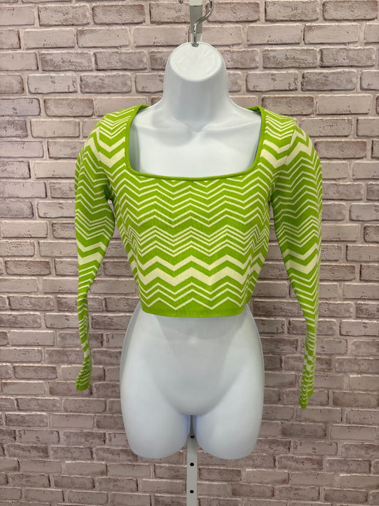 Stradivarius Shirt, Green/white, Small, Used - Good