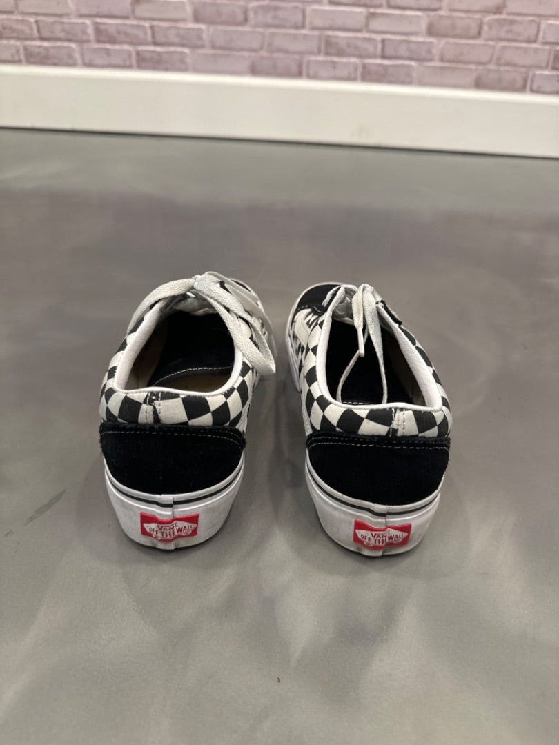 Vans sneakers, Black/white gingham, 8.5, Used - Good
