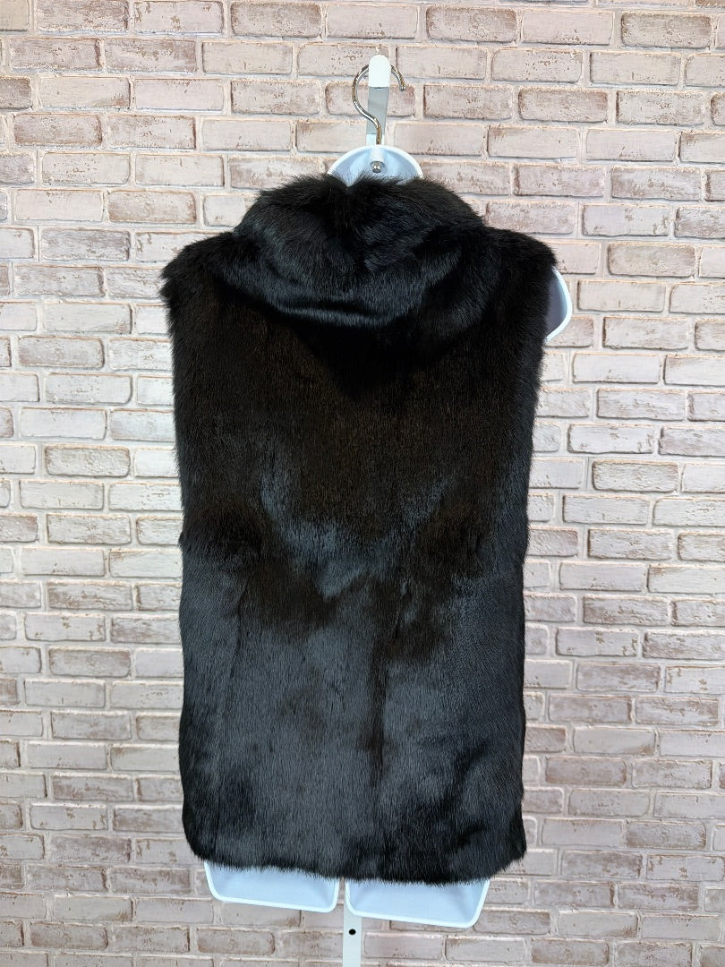 Michael Kors Rabbit Fur Vest, Black, Small, Used - Good