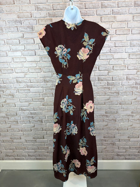 Born In America Dress, Brown floral, 6, Used - Excellent