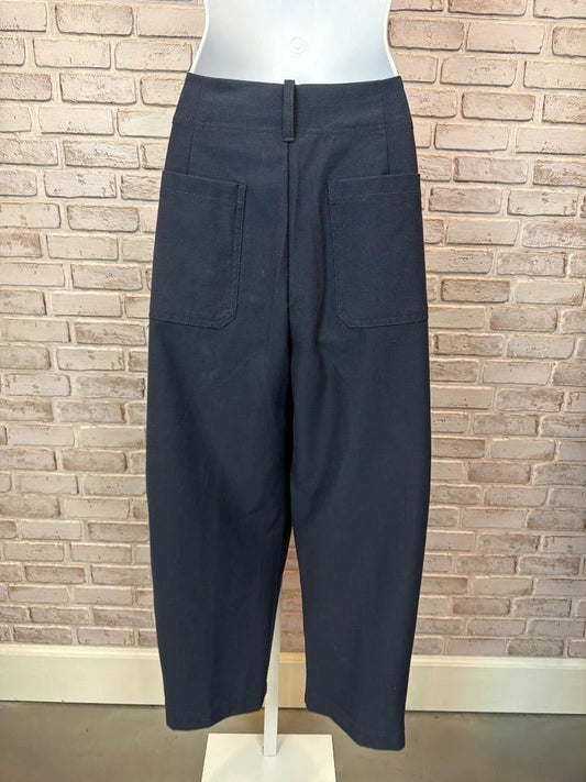 Athleta High Rise Wide Leg Pants With Patch Pockets – Navy, Size 12P – Excellent Condition