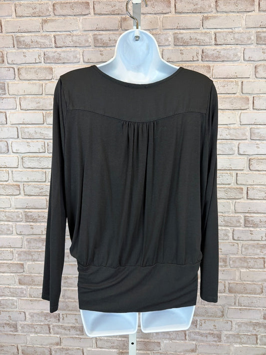 Made in italy Deep Plunge Shirt, Black, Medium, Used - Excellent