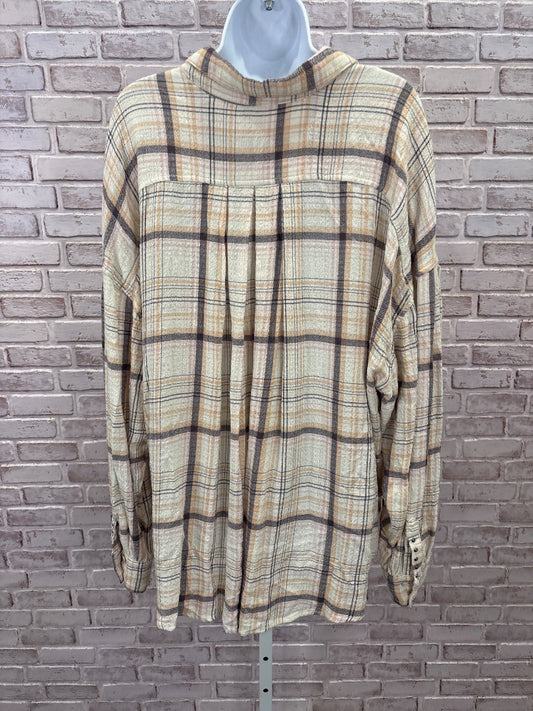 We the free Shirt, Multi plaid, Medium, Used - Good