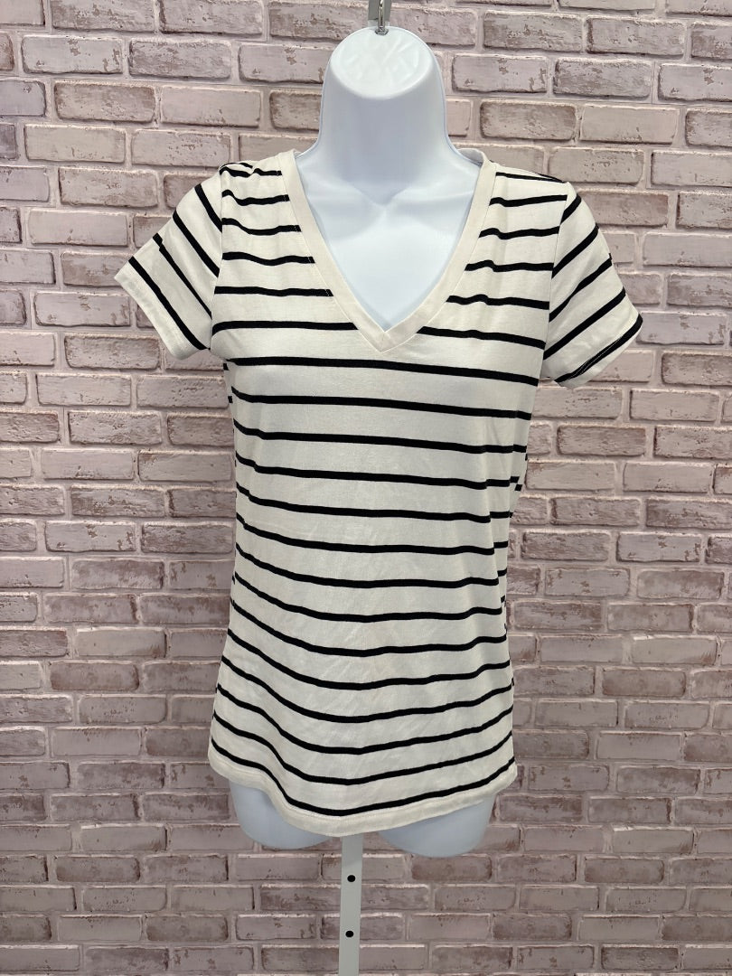 Heart Hips Tee shirt, White/black stripes, Medium, Used - Good