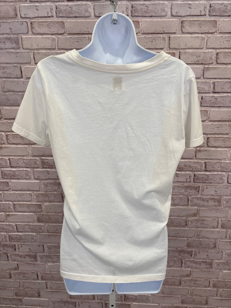 Black white beige Tee shirt, White, Large, Used - Good