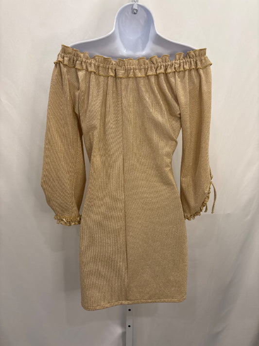 Luli Fama Dress, Gold, Small, Brand New