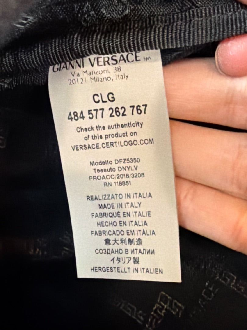 Versace La Medusa Palazzo Backpack, Black, One Size, Used - Good