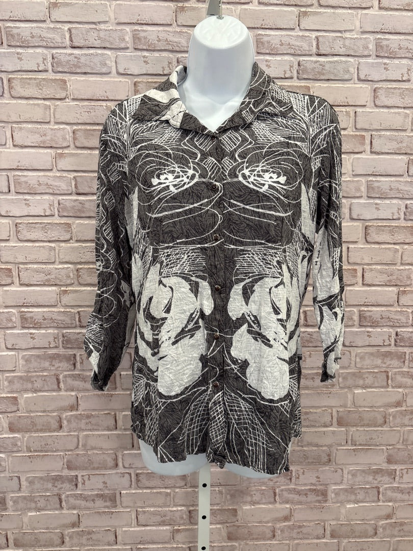 Newport by Carine Shirt, Grey/white, Small, Used - Good