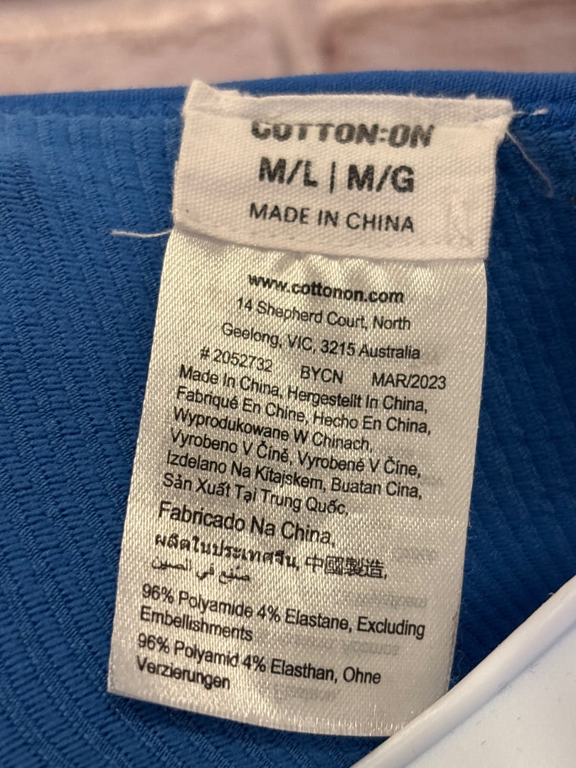 Cotton On Tank top, Blue, M/L, Used - Good