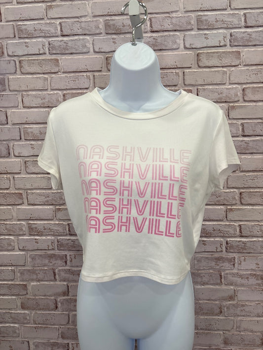 Kittenish Tee shirt, White/pink, Large, Used - Good