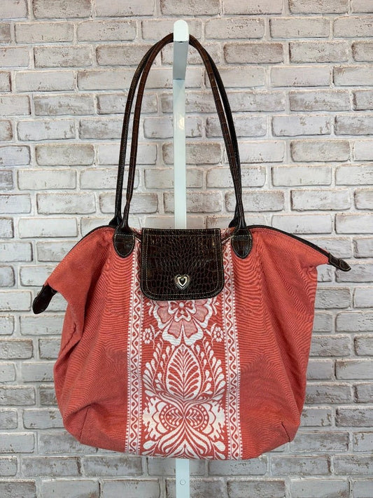 Brighton Bag - Tote – Brighton foldable Tote, Peach/brown, One Size, Used - Excellent