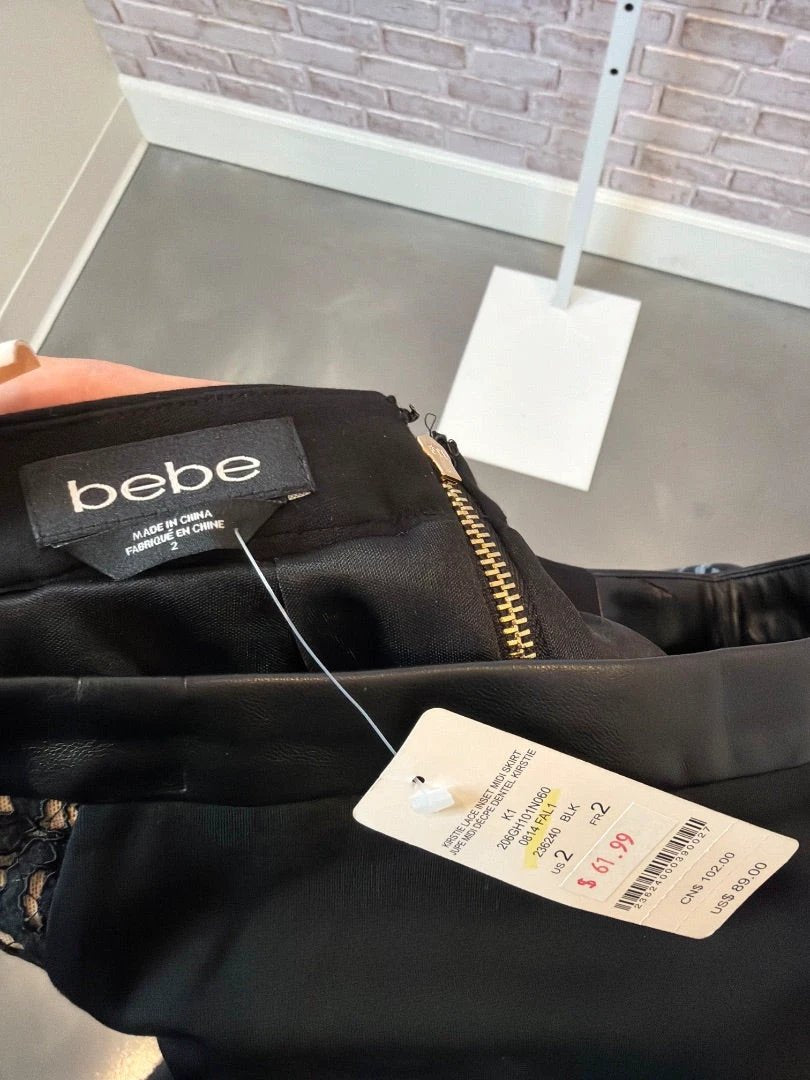 Bebe Matching Set – Black/Nude, Size S – New With Tags Condition