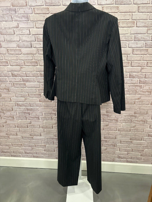 Jones New York Matching Clothing Set, Charcoal/blue/white stripes, 14, Used - Good