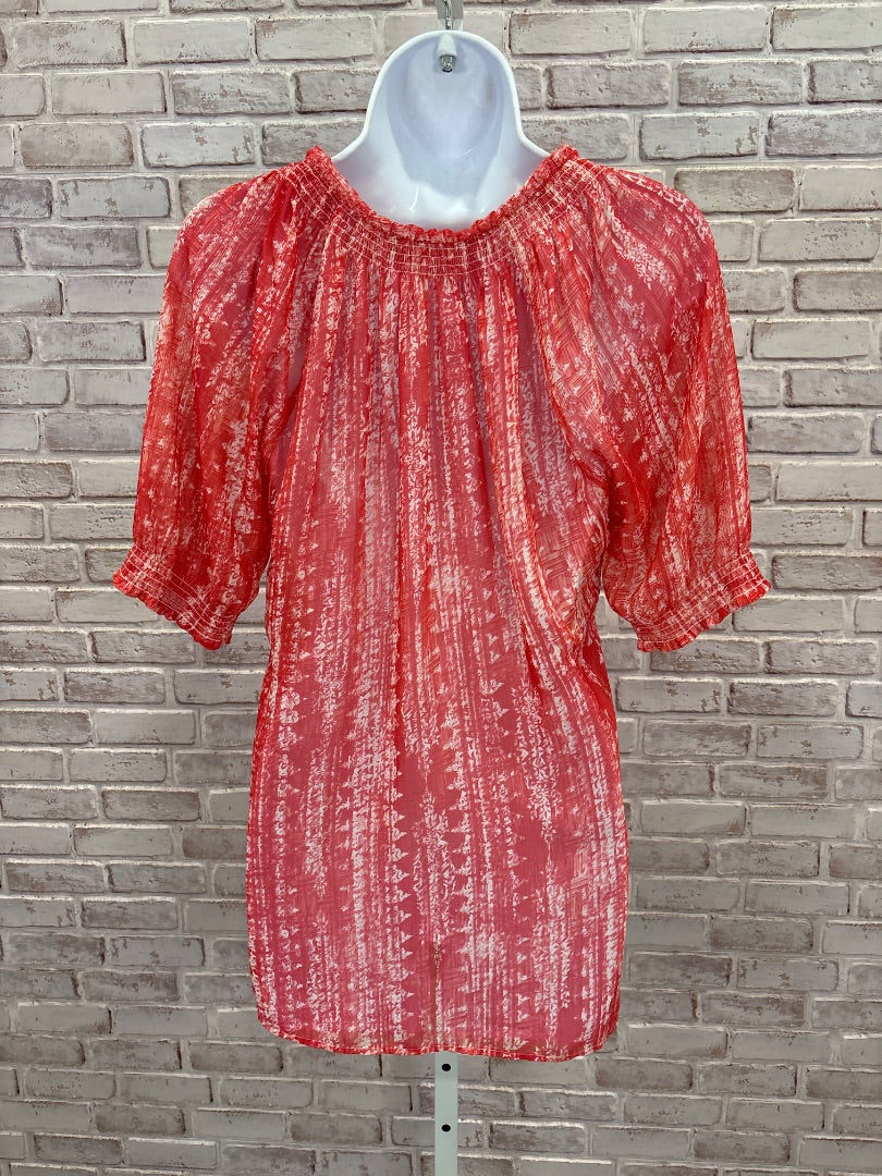 Chicos Shirt, Red multi, 0, Used - Good