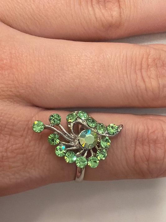 Various Ring, Silver/green, 8, Used - Good