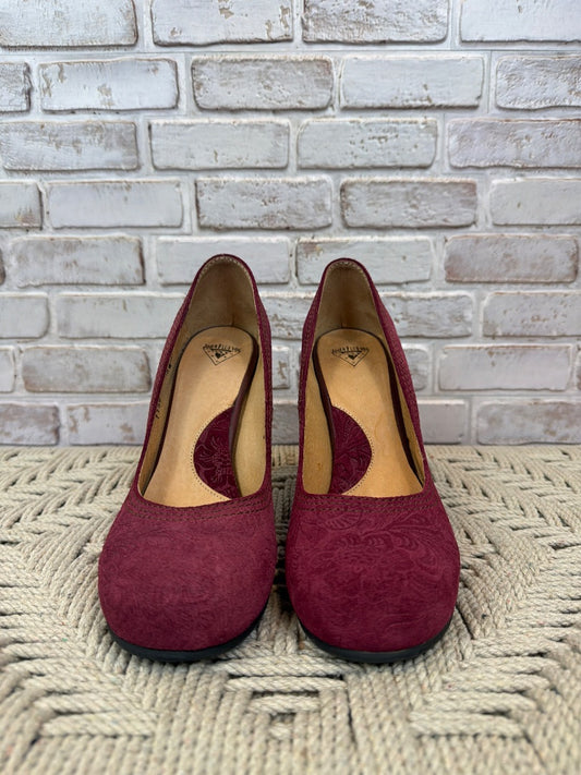 John Fluevog Paris Suede Heels, Maroon, 9.5, Used - Excellent