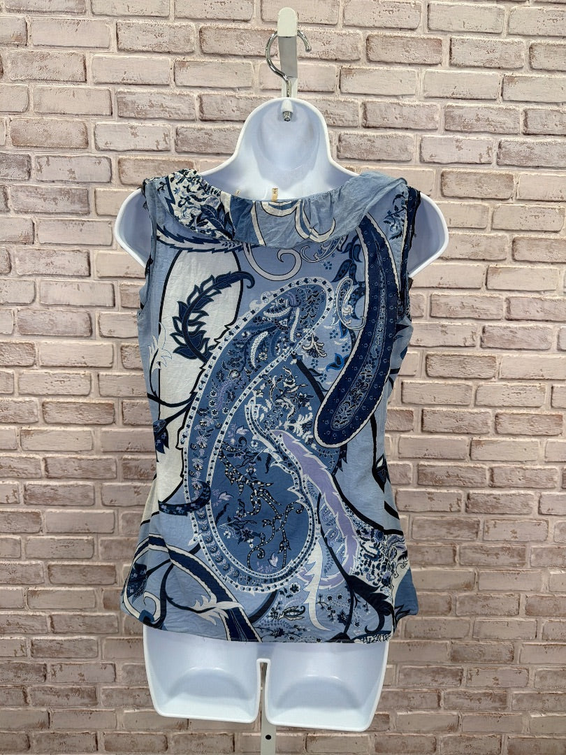 Ellie Tahari Shirt, Blue multi, XS, Used - Good