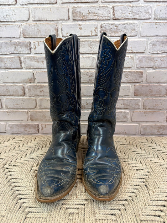 Rodeo Cowgirl Boots, Blue, 7.5, Used - Fair