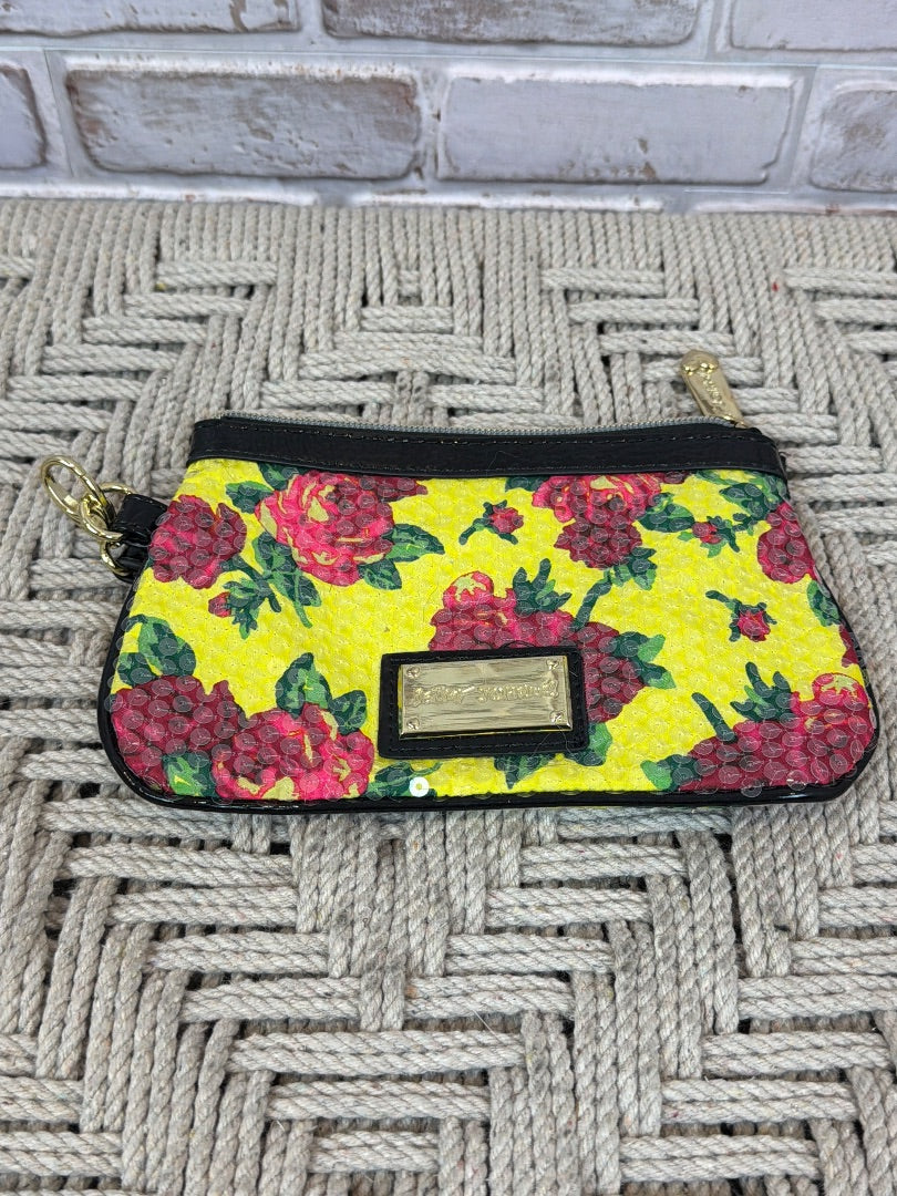 Betsy Johnson Wallet, yellow/pink, One Size, Used - Good