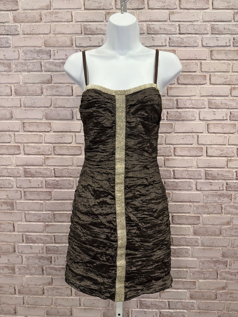 Bcbgmaxazria Dress, Brown multi, Small, Used - Good