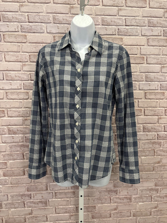 Banana Republic Shirt, Blue plaid, Small, Used - Good
