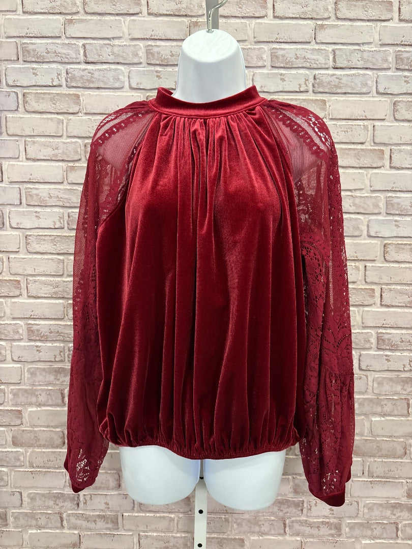 Free People Shirt, Burgundy, Large, Used - Good