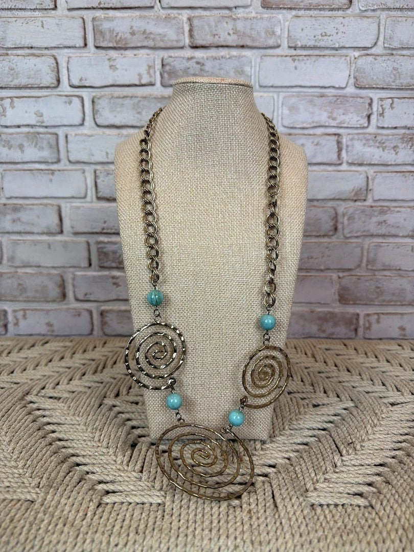 Various Jewelry - Necklace – Various Necklace, Silver/blue, One Size, Used - Excellent