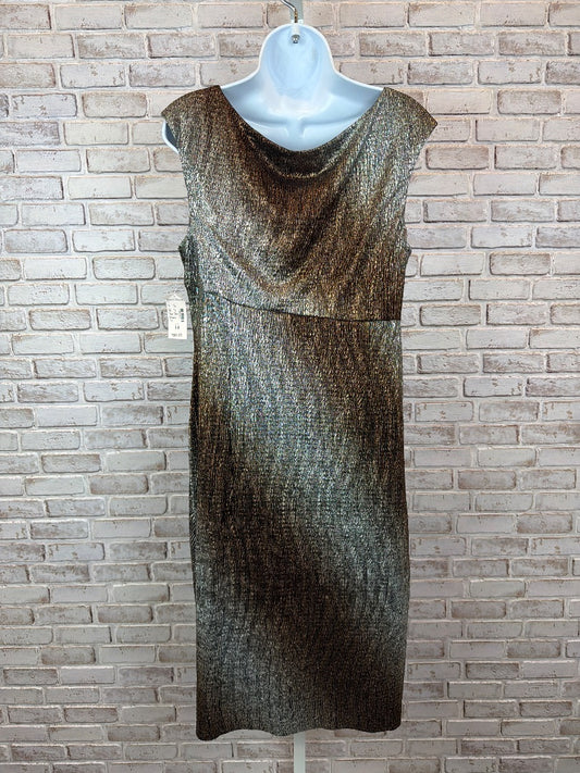 Dressbarn Collection Dress, Bronze/silver, 14, New With Tags