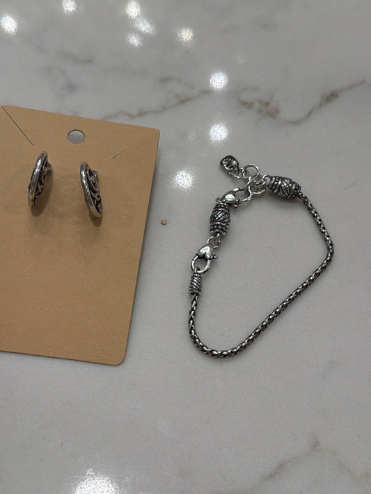 Brighton Matching Jewelry Set, Silver, One Size, Used - Good