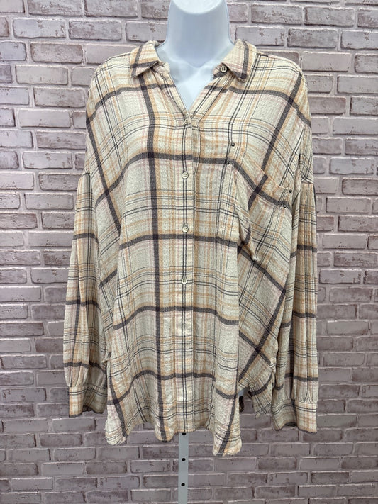 We the free Shirt, Multi plaid, Medium, Used - Good