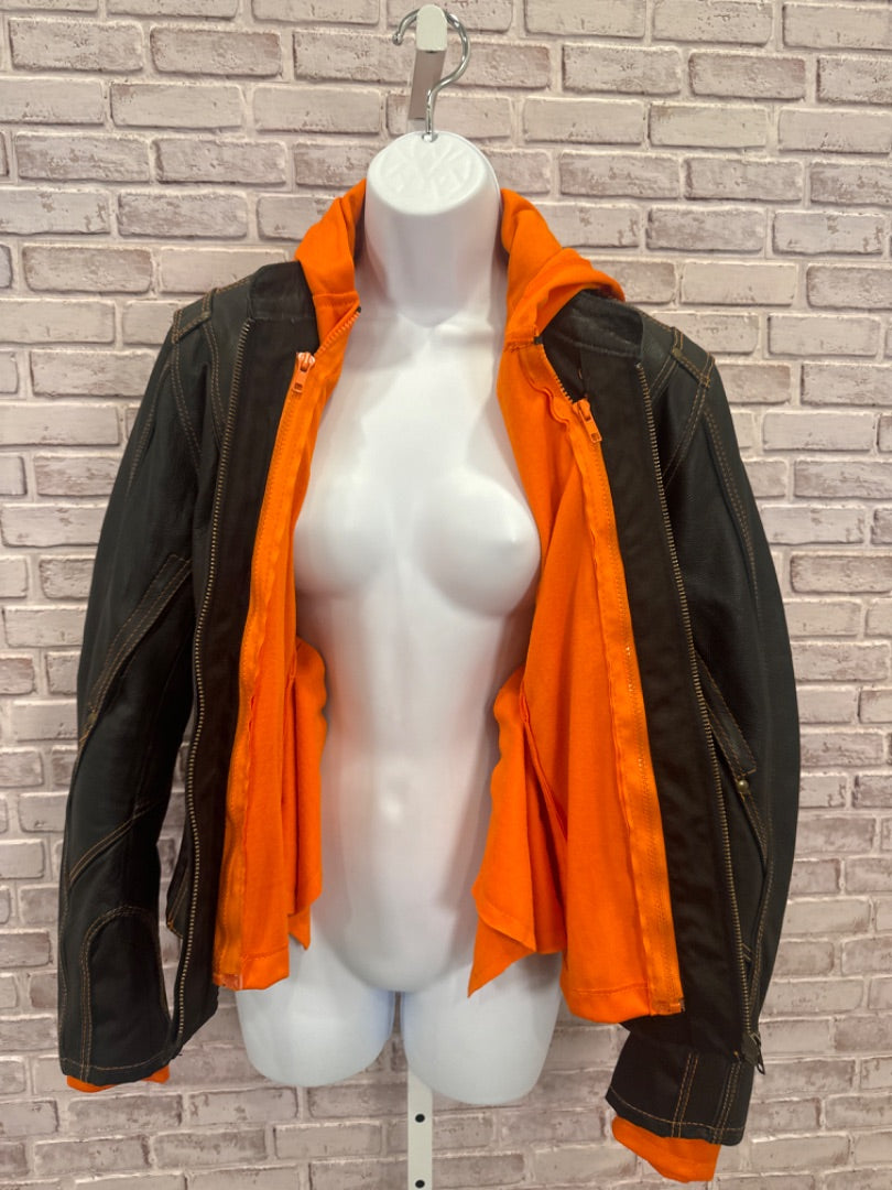 Vance Leathers Jacket, Black/orange, Medium, Used - Good